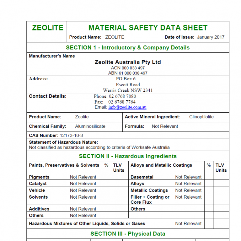 Accreditations & Certifications Zeolite Australia